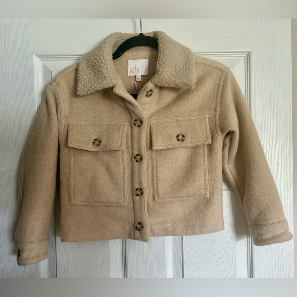 GB Girls NWT Size Small Cream Jacey With Shearling Collar